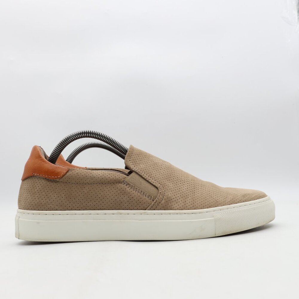 Good Man Brand Legend Slip On Men's 9.5 Beige Perforated Leather Casual Sneakers
